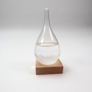 Storm Glass Weather Predictor Decorative Ornament Wooden Base